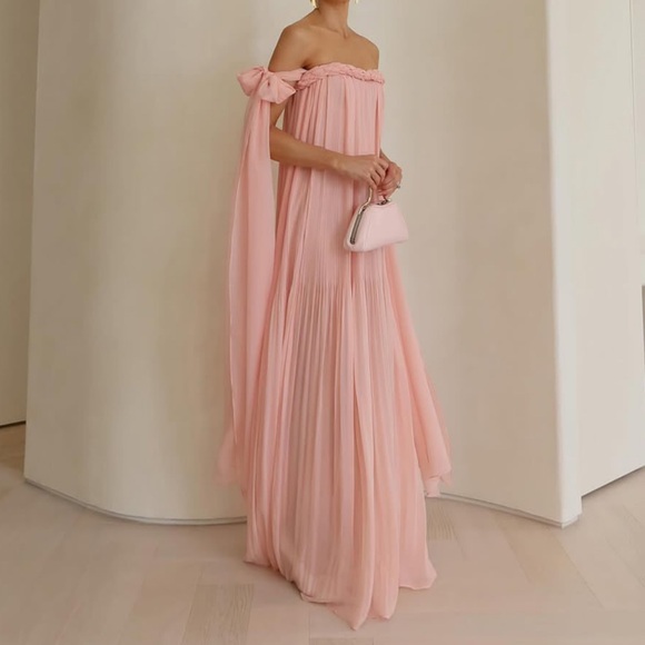 Leo Lin Dresses & Skirts - Leo Lin Camilla Draped Floor Dress in Pink